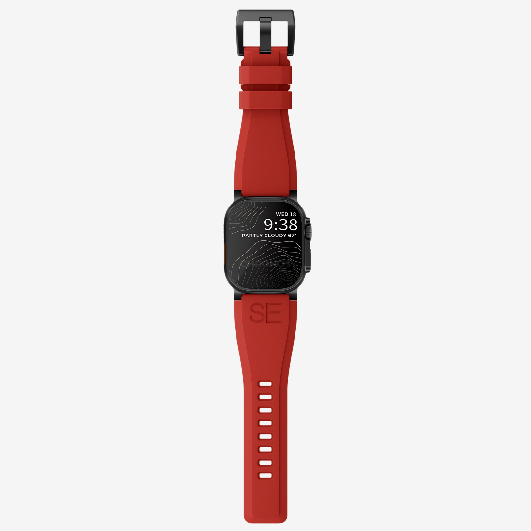 Ultra-Wide Sports Band For Apple Watch Ultra - Red-Black Buckle / 49mm - Watch Band