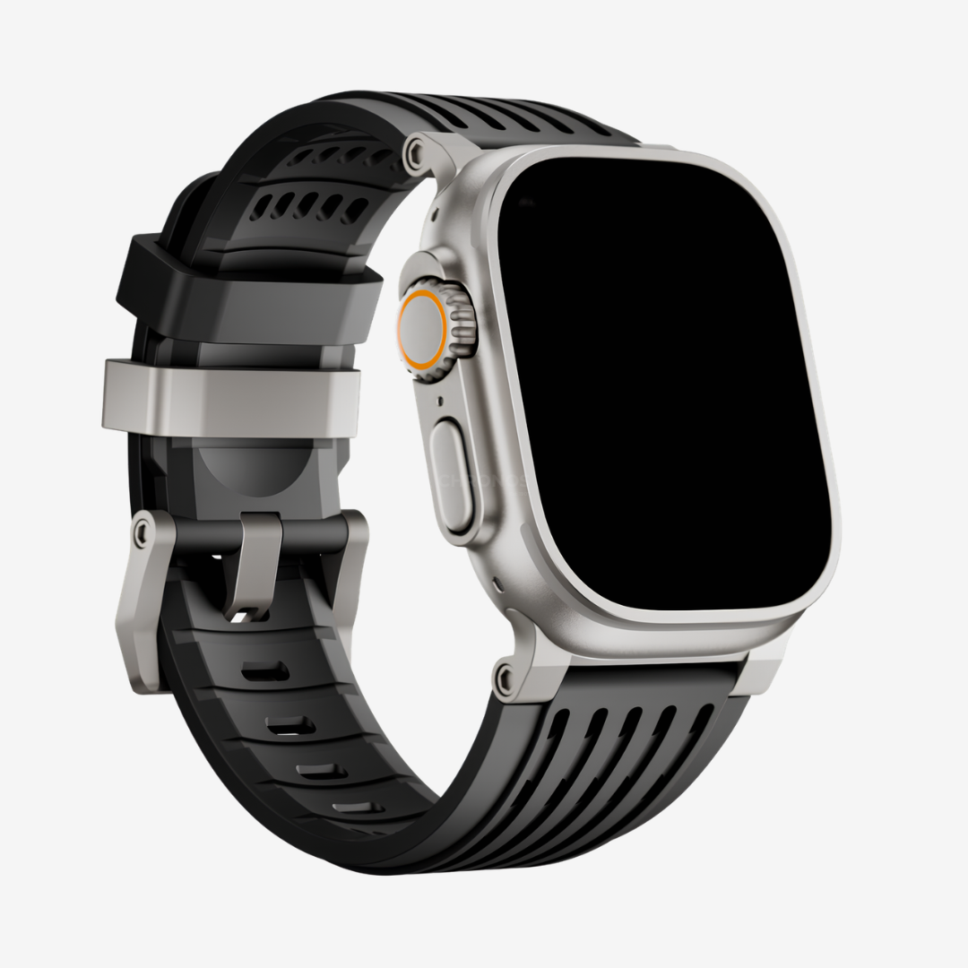 Ultra-Wide Ventilated Sport Band - Black Silver / 46mm/45mm/44mm - Watch Band