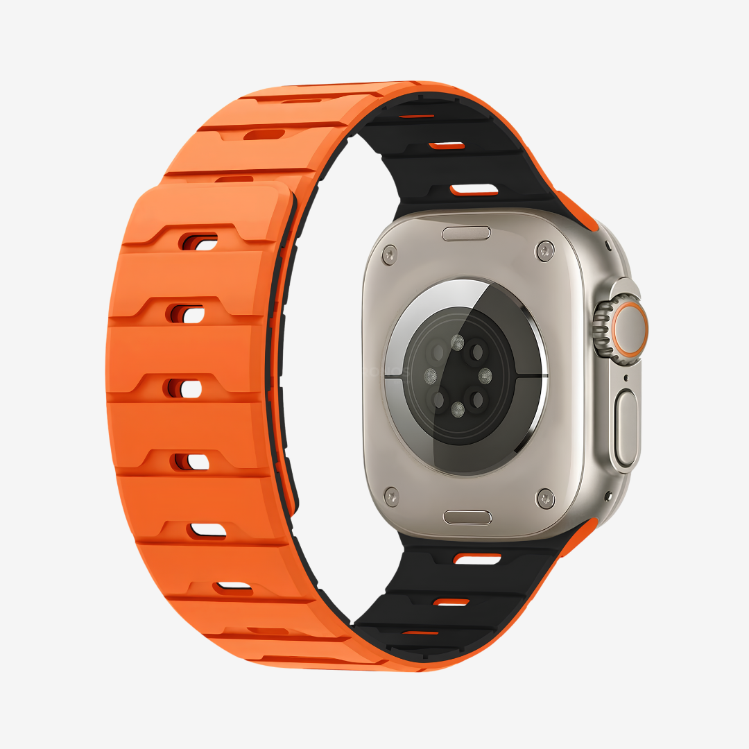 Ventilated Magnetic Band For Apple Watch - Orange Black / 42mm/41mm/40mm - Watch Band