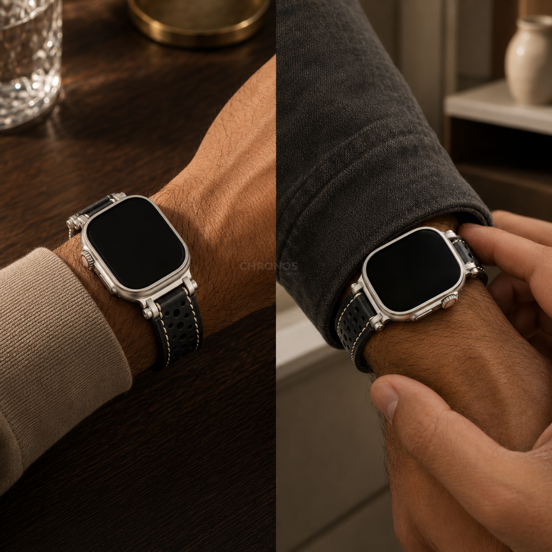 Vintage Racing Leather Band For Apple Watch - Watch Band
