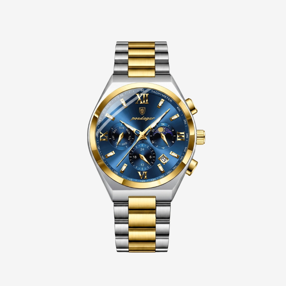 Watch – Ancona – 44mm - Silver Gold Blue - Watch