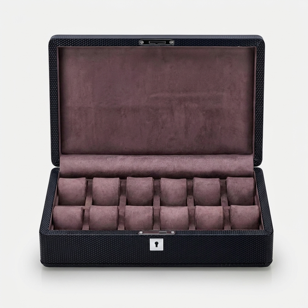 Watch Box – Carbon 12 Slots - Dark Brown - Watch Box