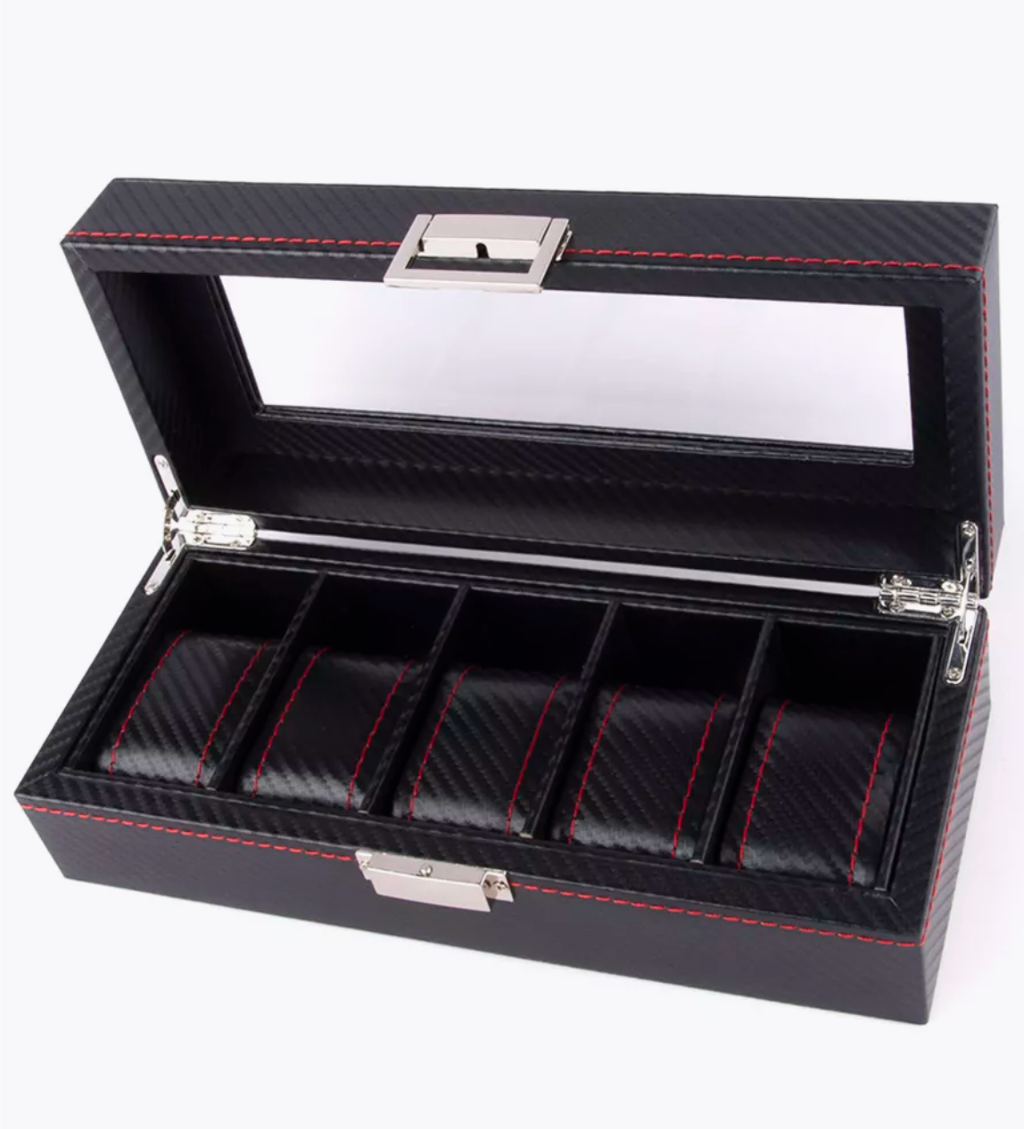 Boîte à montres - Fibre de carbone - 5 emplacements - Boîte à montres