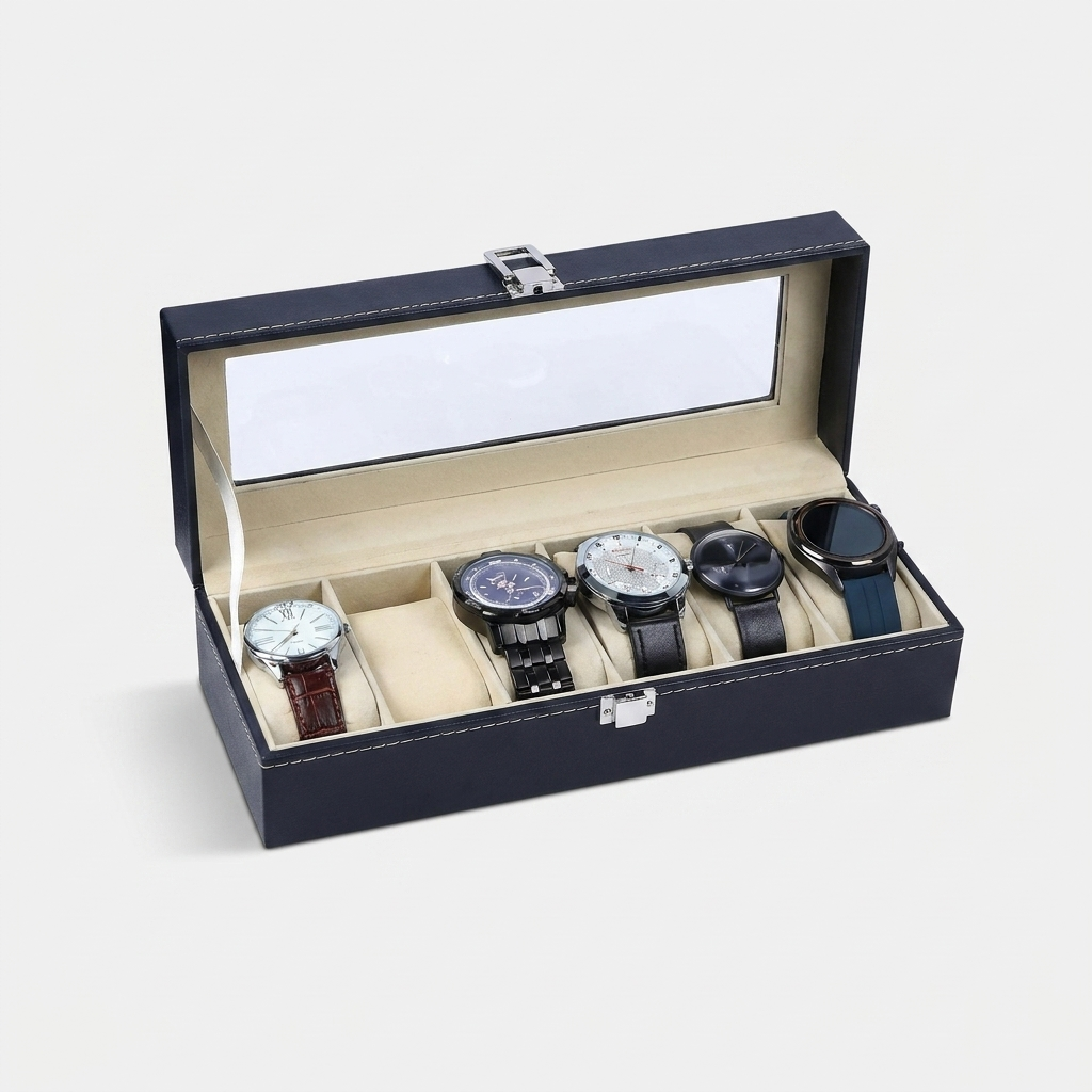 Watch Box – Classic Black 6 Slots - Watch Box