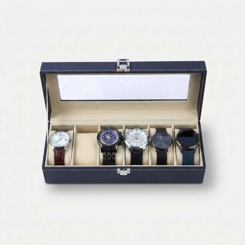 Watch Box – Classic Black 6 Slots - Watch Box