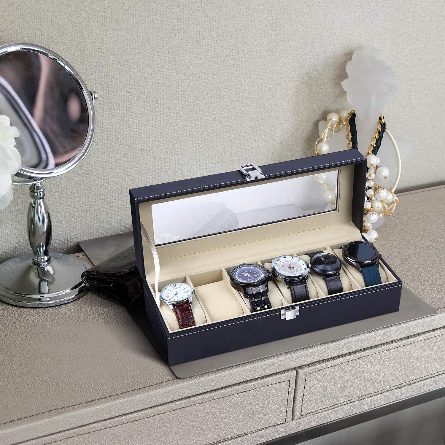 Watch Box – Classic Black 6 Slots - Watch Box
