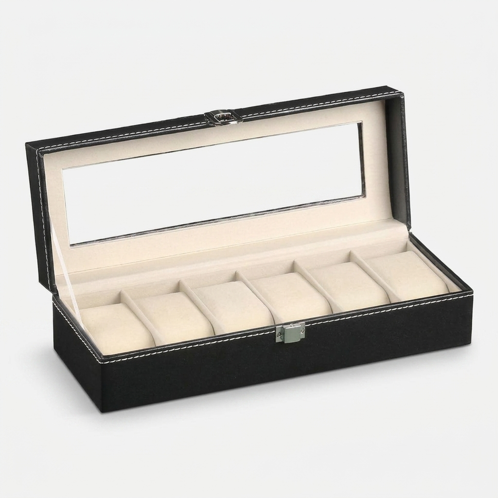 Watch Box – Classic Black 6 Slots - Watch Box
