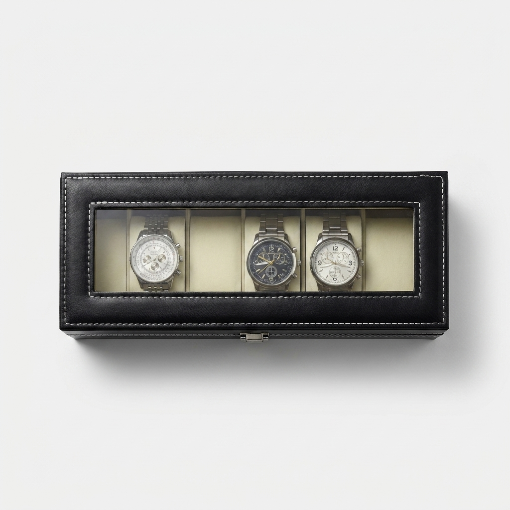 Watch Box – Classic Black 6 Slots - Watch Box
