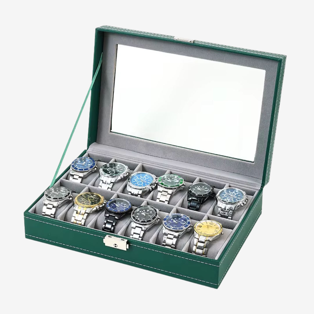 Boîte à montres - Dinasty Green - 12 emplacements - Boîte à Montre