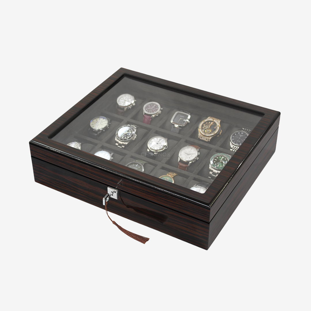 Watch Box – Ebony Wood 15 Slots - Watch Box