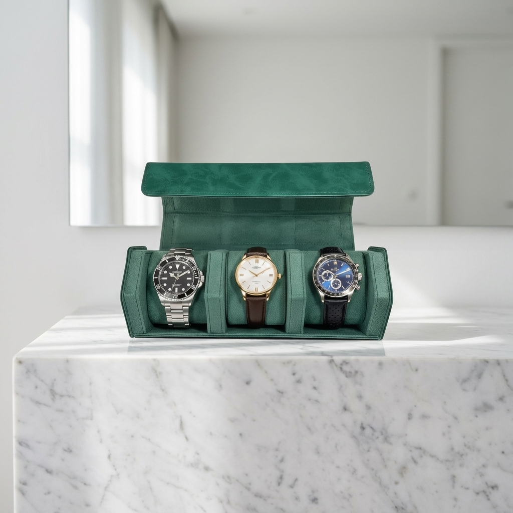 Watch Box – Emerald Glaze 3 Slots - Watch Box