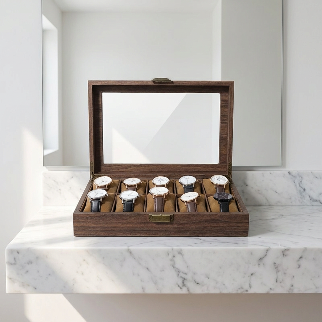 Watch Box – Generous Oak 10 Slots - Watch Box