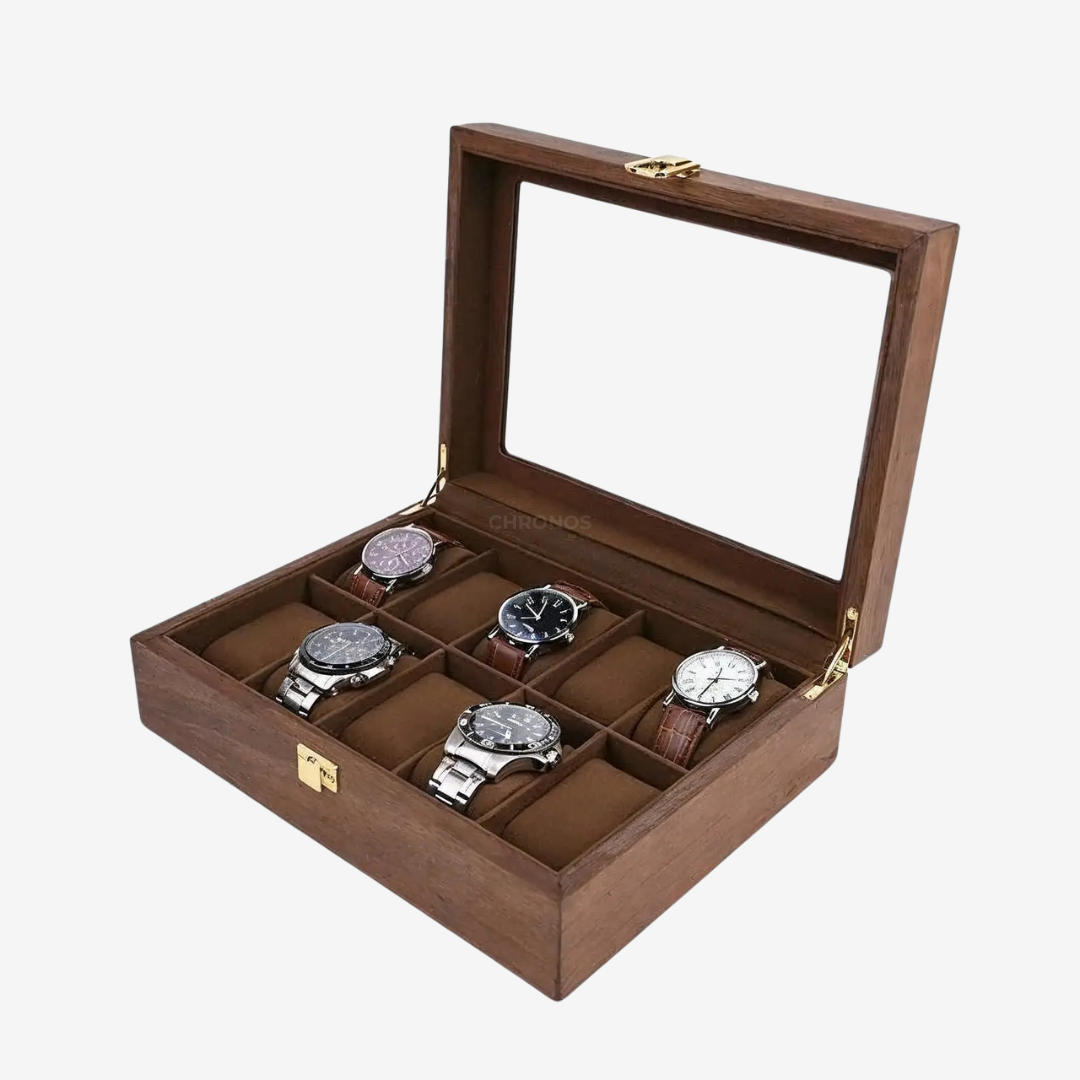 Watch Box – Heritage Deca Box 10 Slots - Walnut Finish - Watch Box