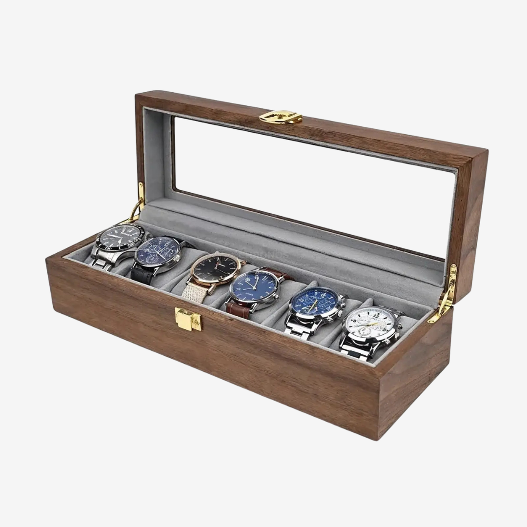 Watch Box – Heritage Sexto Box 6 Slots - Teak Finish - Watch Box