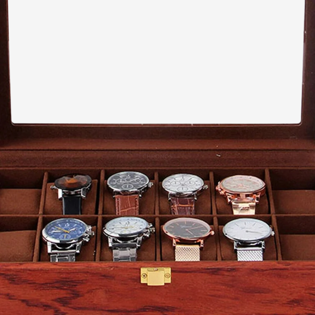 Watch Box - Large Walnut Model - 12 slots - Watch Box