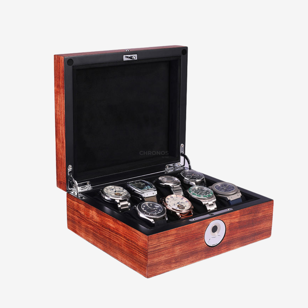 Watch Box – Legacy Biometric Edition - 8 Slots | Rosewood - Watch Box