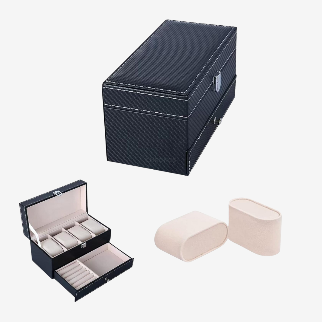 Boîte à montres - Tiroir de luxe - 4 emplacements - Boîte à montres