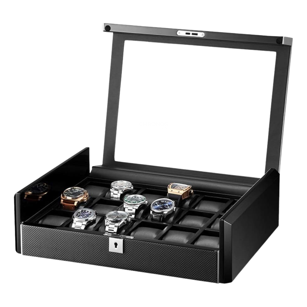 Watch Box – Luxury Piano 18 Slots - Carbon - Watch Box