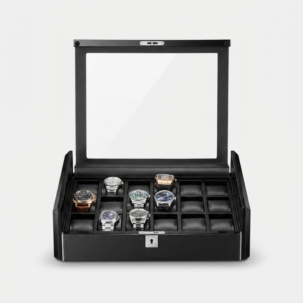 Watch Box – Luxury Piano 18 Slots - Carbon - Watch Box