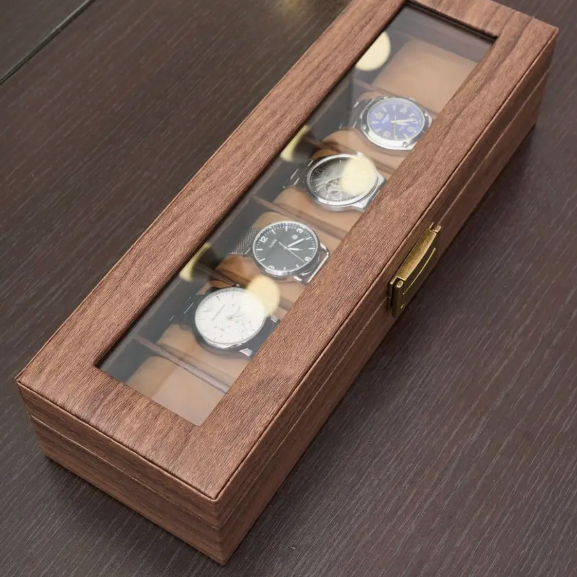 Watch Box - Majestic Oak 6 Slots - Watch Box