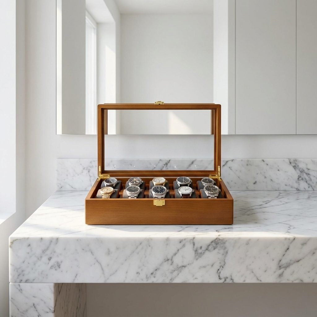 Watch Box – Pinewood Dark Gray 10 Slots - Watch Box