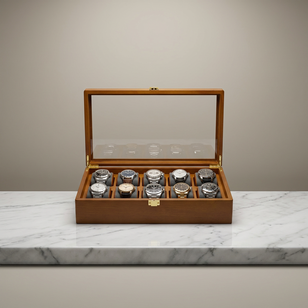 Watch Box – Pinewood Dark Gray 10 Slots - Watch Box