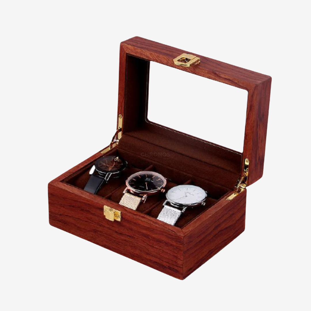 Watch Box - Wood 3 Slots - Watch Box