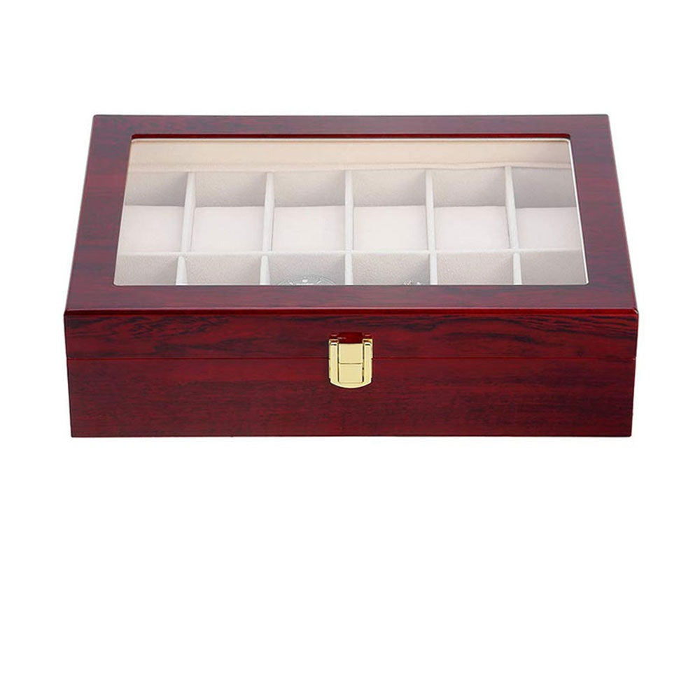 Watch Box - Red Wood - 12 - slots - Watch Box