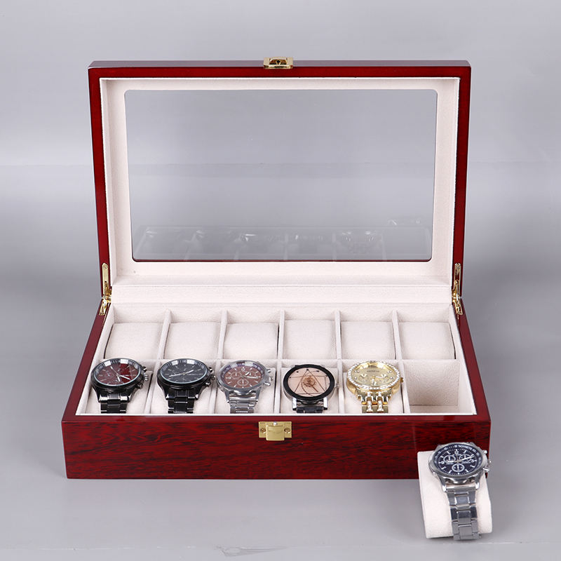 Watch Box – Red Wood - 12 Slots - Watch Box