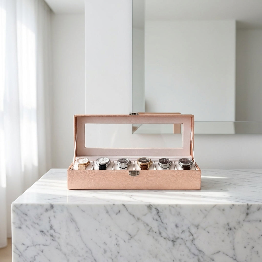 Watch Box – Rosy Reserve 6 Slots - Watch Box