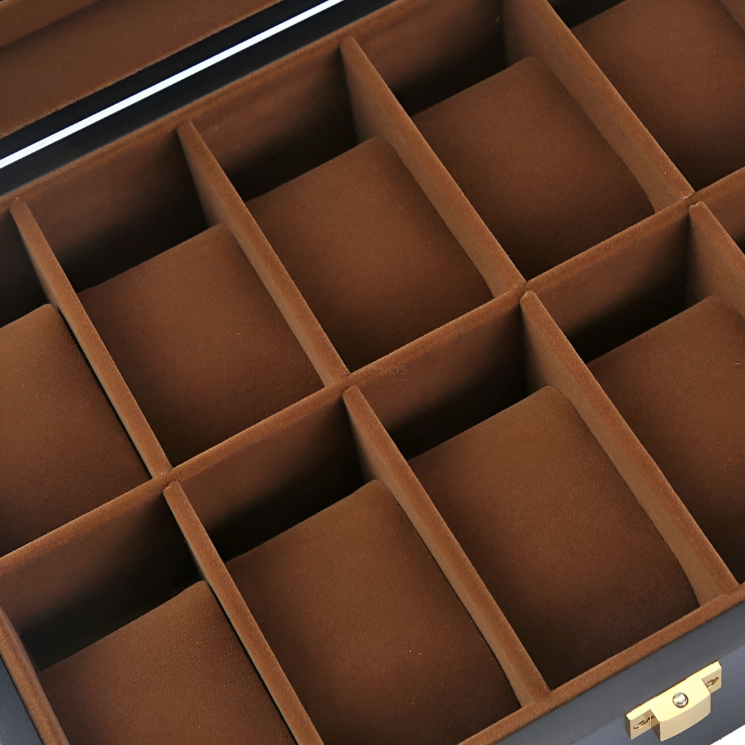 Boîte à montres - Teak Elegance 12 emplacements - Boîte à Montre