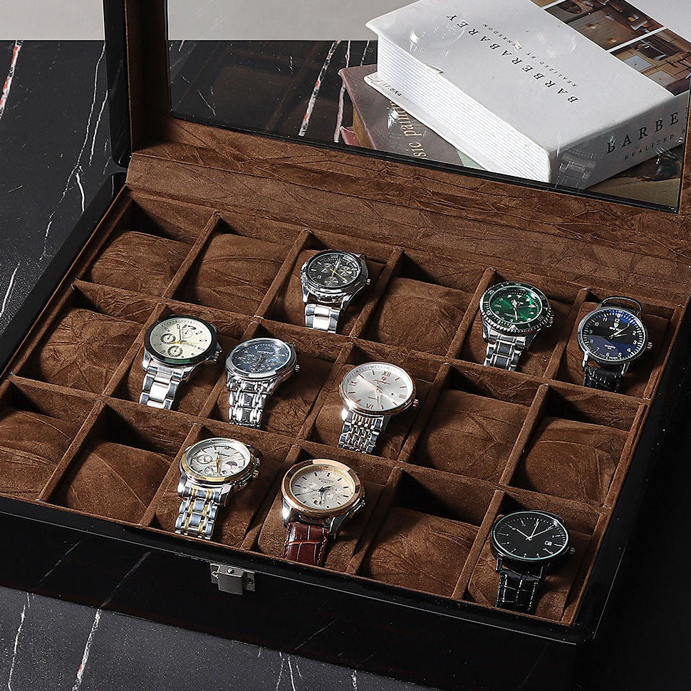 Watch Box – Watchmaster Black 18 Slots - Watch Box