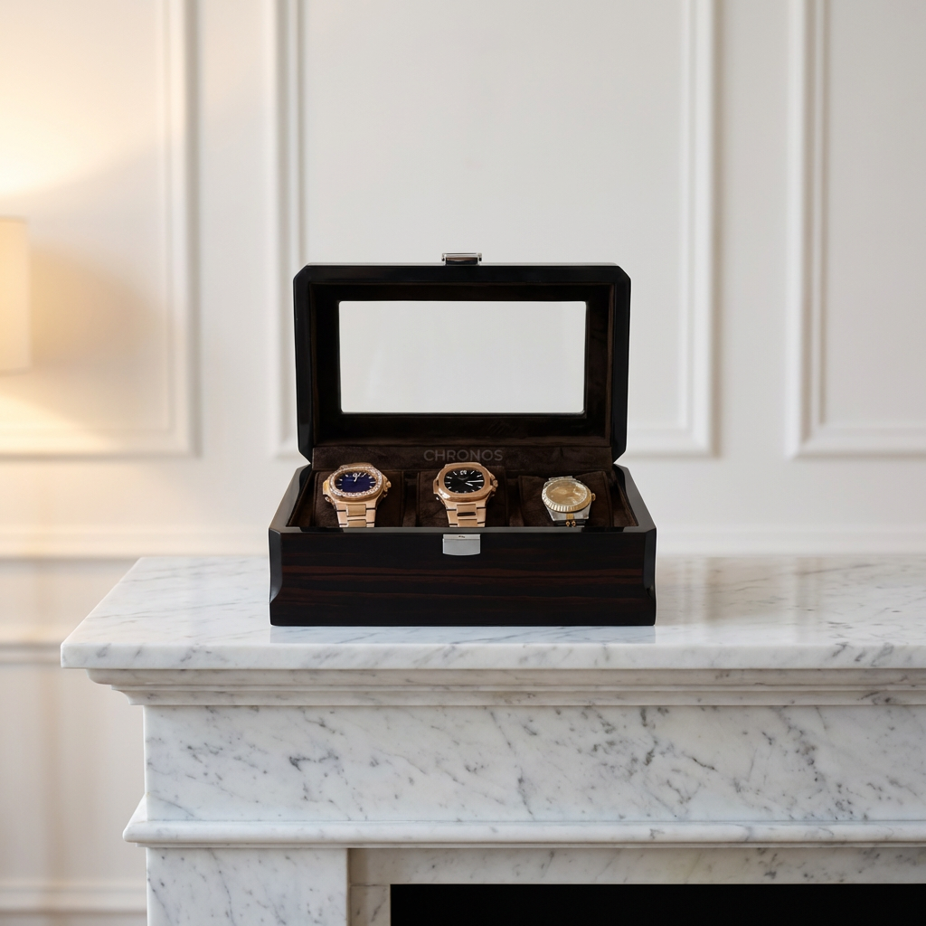 Watch Box – Watchmaster Black 3 Slots - Watch Box