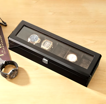Watch Box – Watchmaster Black 6 Slots - Watch Box