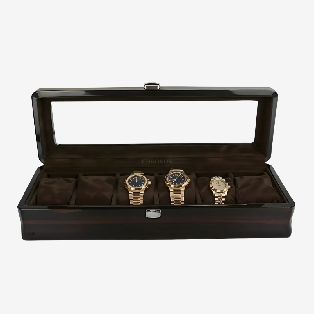 Watch Box – Watchmaster Black 6 Slots - Watch Box