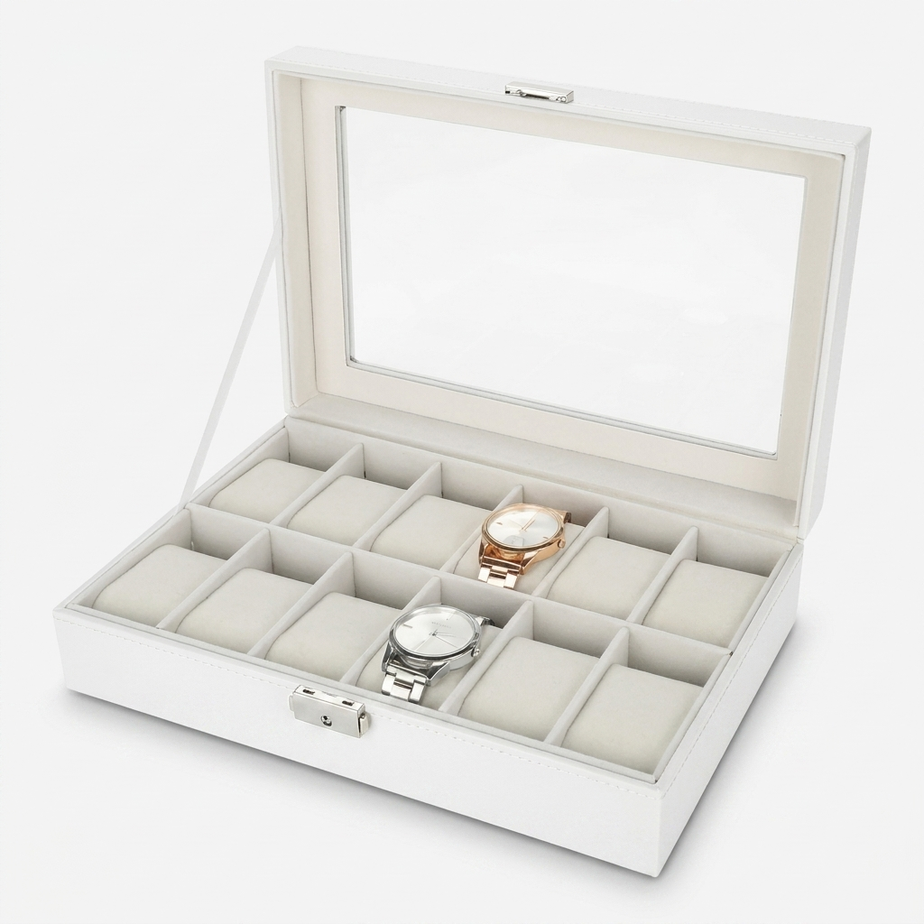 Watch Box – White 12 Slots - Watch Box
