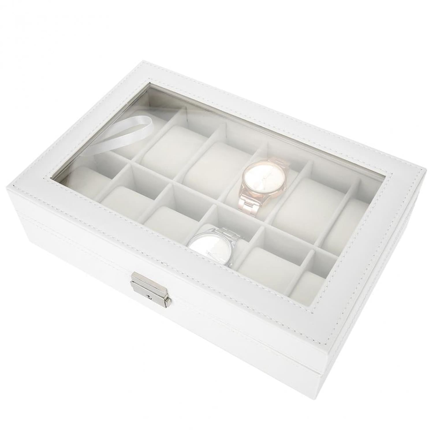 Boîte à montres - Blanche 12 emplacements - Boîte à montres