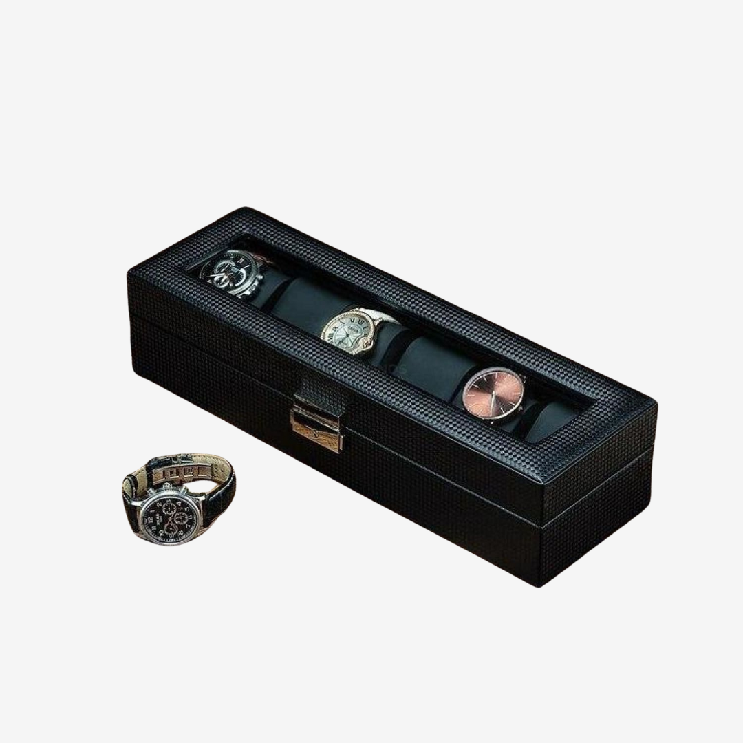 Boîtier de montre - Carbone 6 emplacements - Boîte à montres