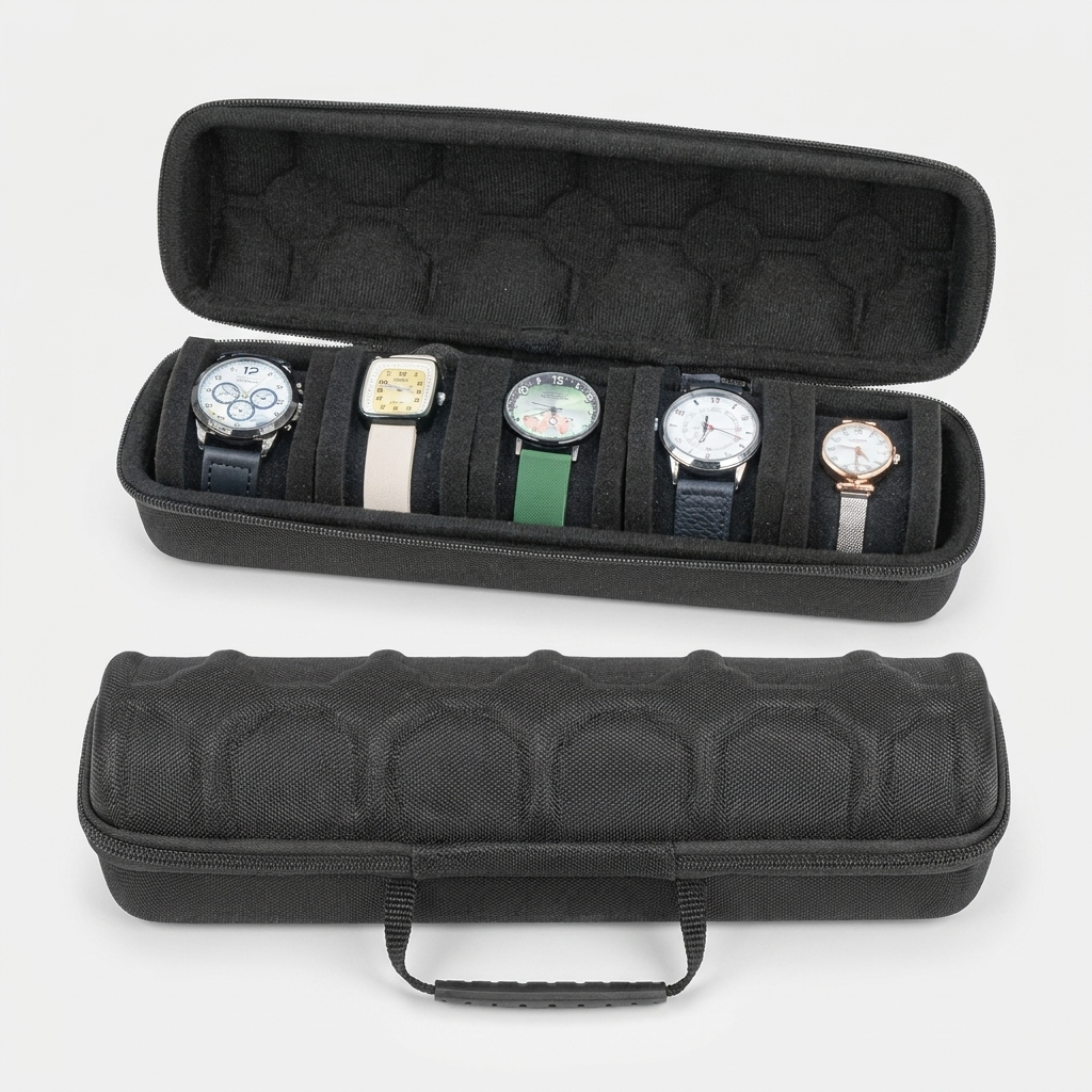 Watch Case – Classic Black - 5 Slots - Watch Case