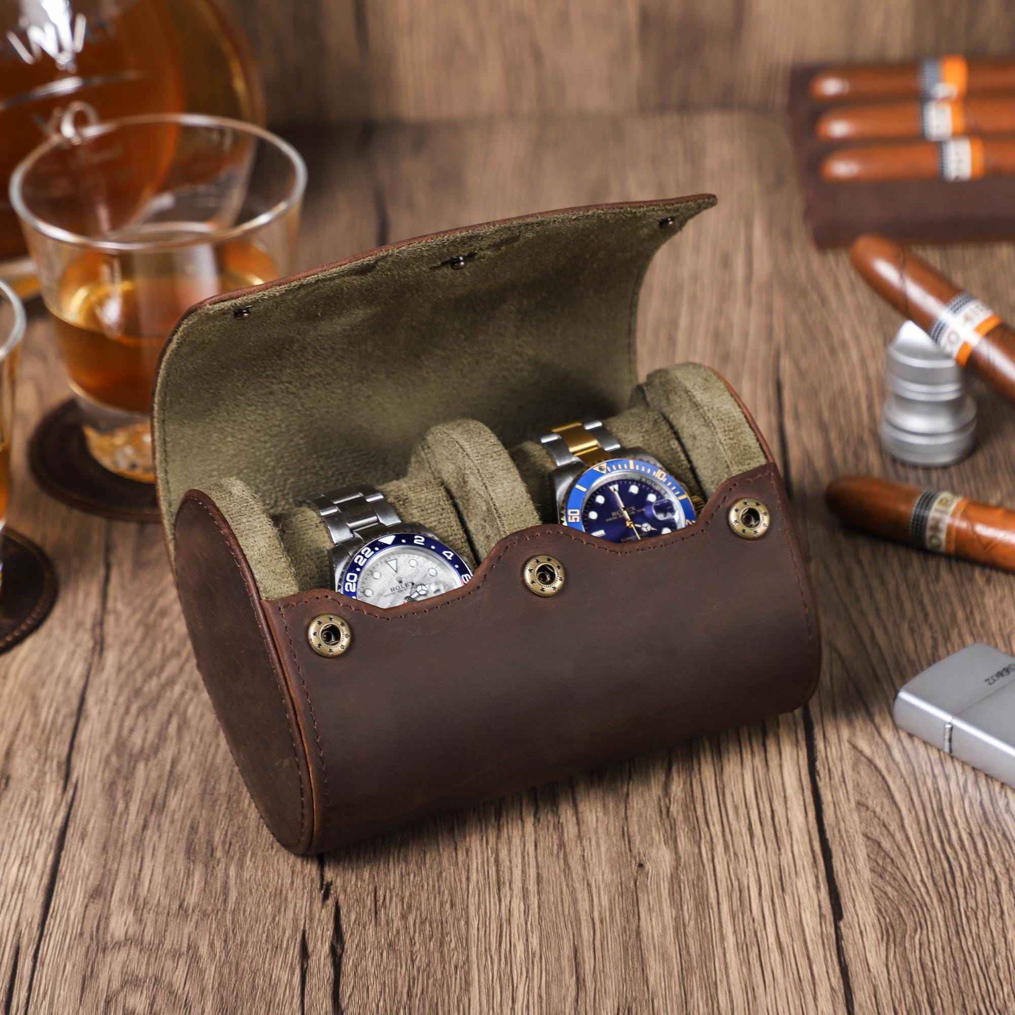 Watch Case – Classic Grain 2 Slots - Watch Case