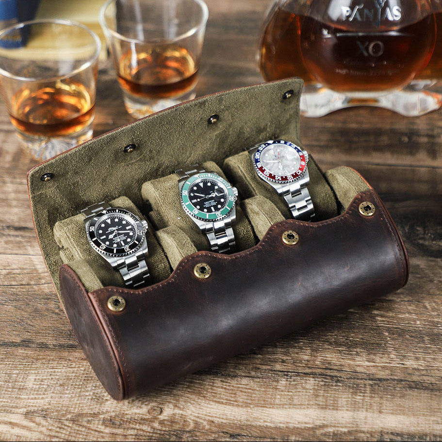 Watch Case – Classic Grain 3 Slots - Watch Case