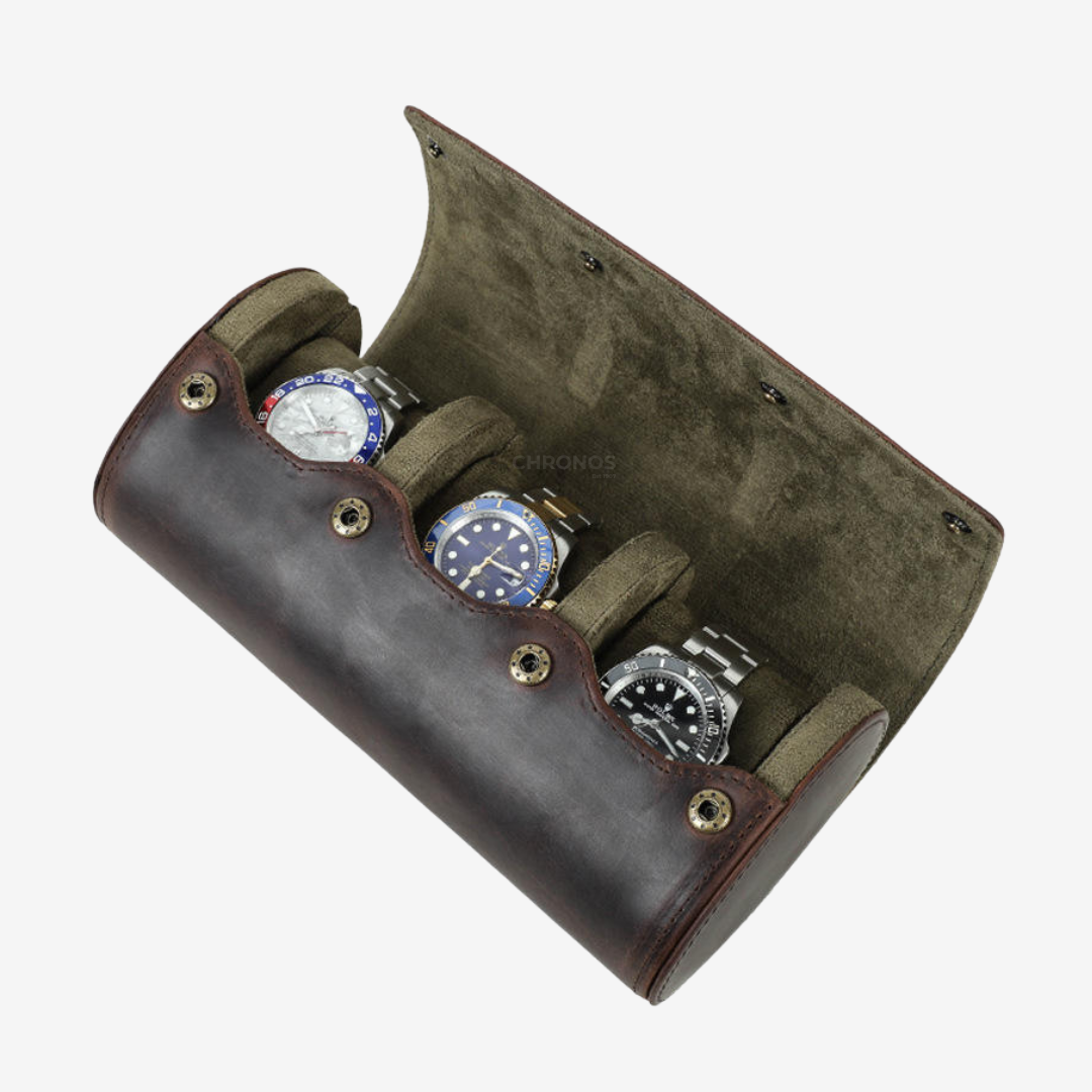 Watch Case – Classic Grain 3 Slots - Watch Case