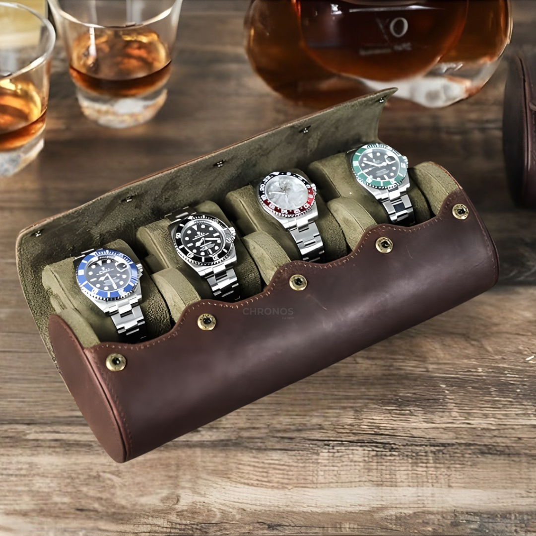 Watch Case – Classic Grain 4 Slots - Watch Case
