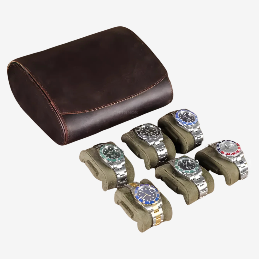 Watch Case – Classic Grain 6 Slots - Watch Case