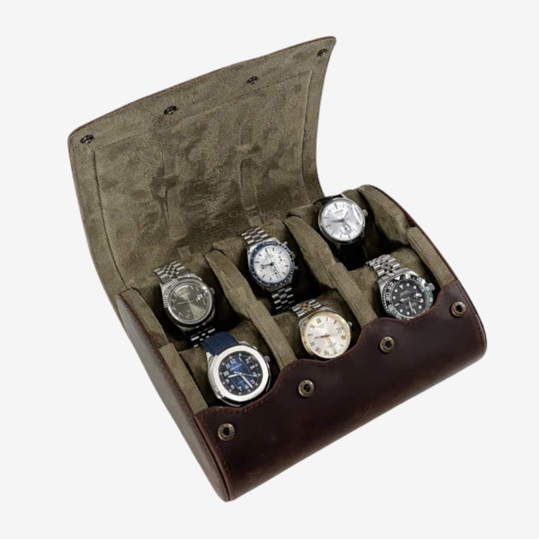 Watch Case – Classic Grain 6 Slots - Watch Case