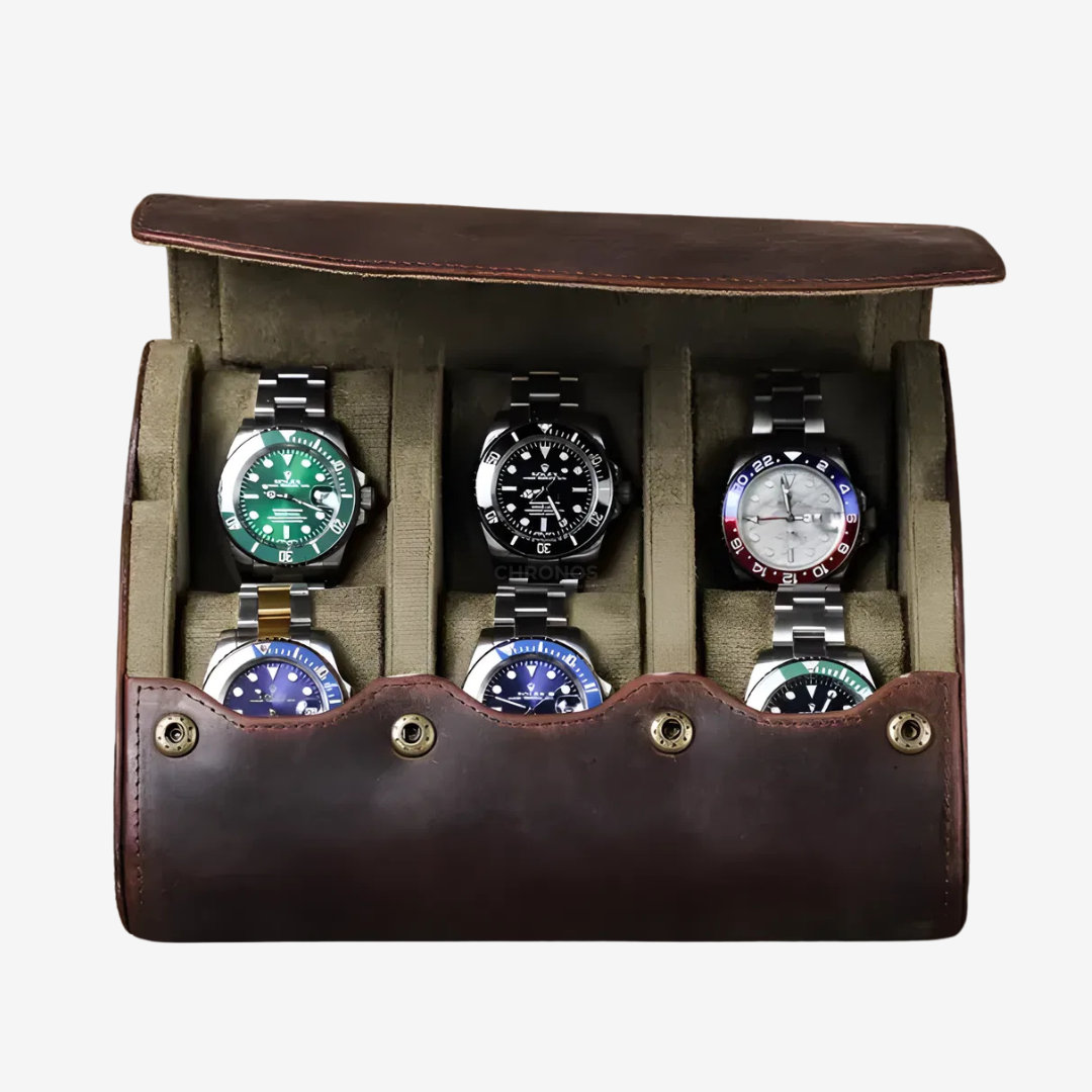 Watch Case – Classic Grain 6 Slots - Watch Case