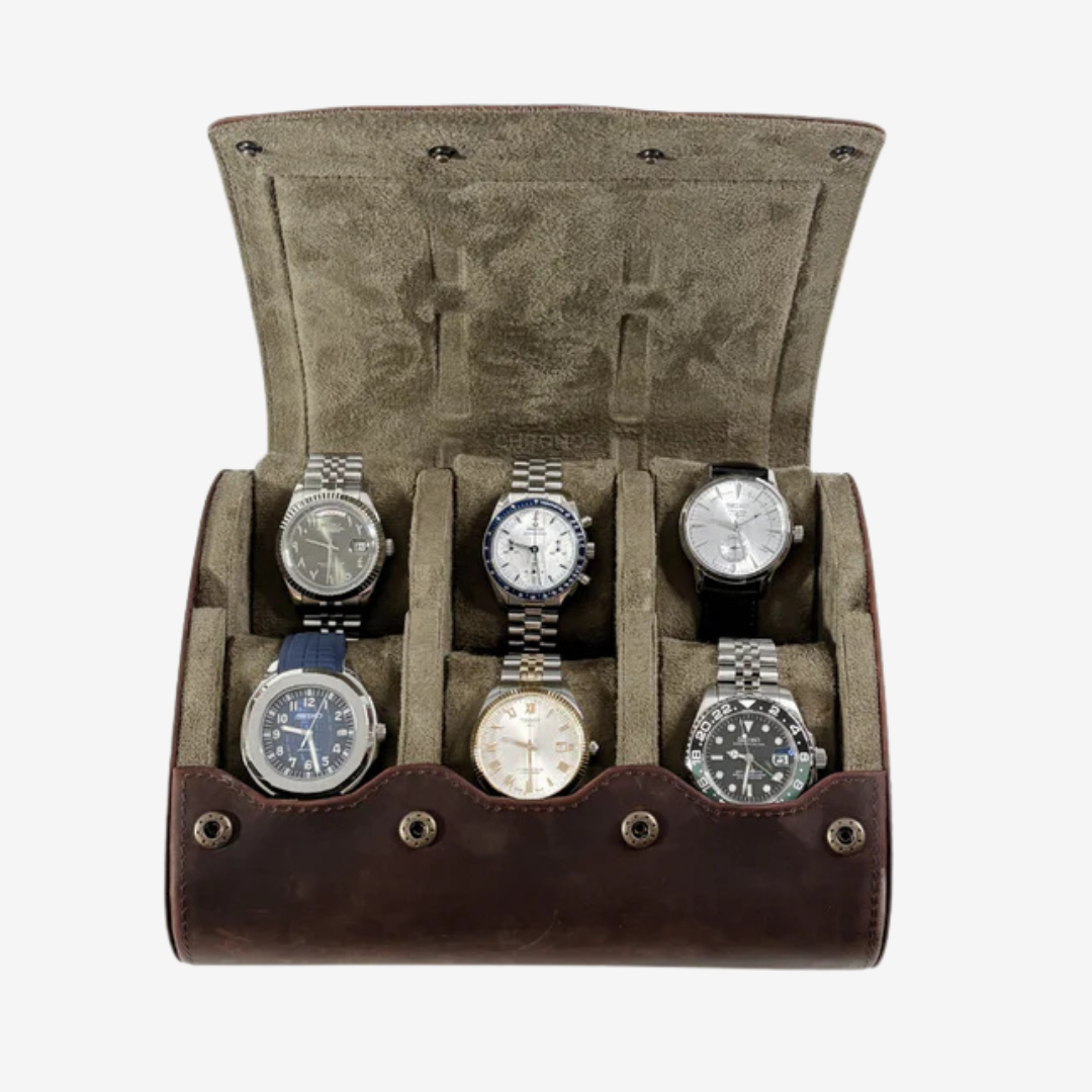 Watch Case – Classic Grain 6 Slots - Watch Case