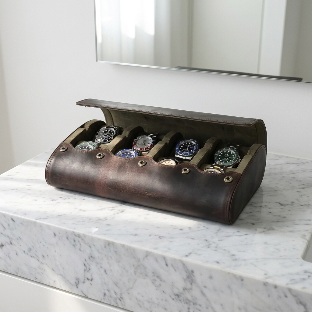 Watch Case – Classic Grain 8 Slots - Watch Case