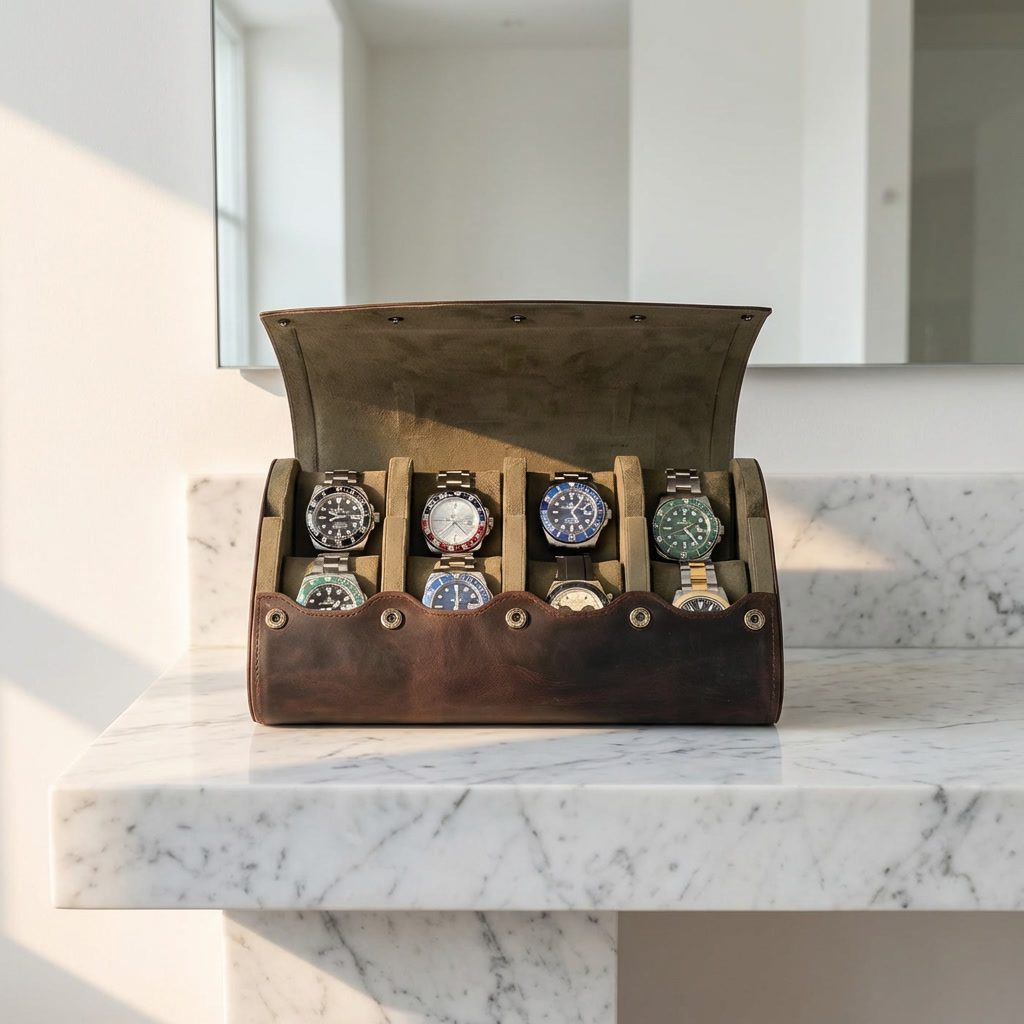Watch Case – Classic Grain 8 Slots - Watch Case