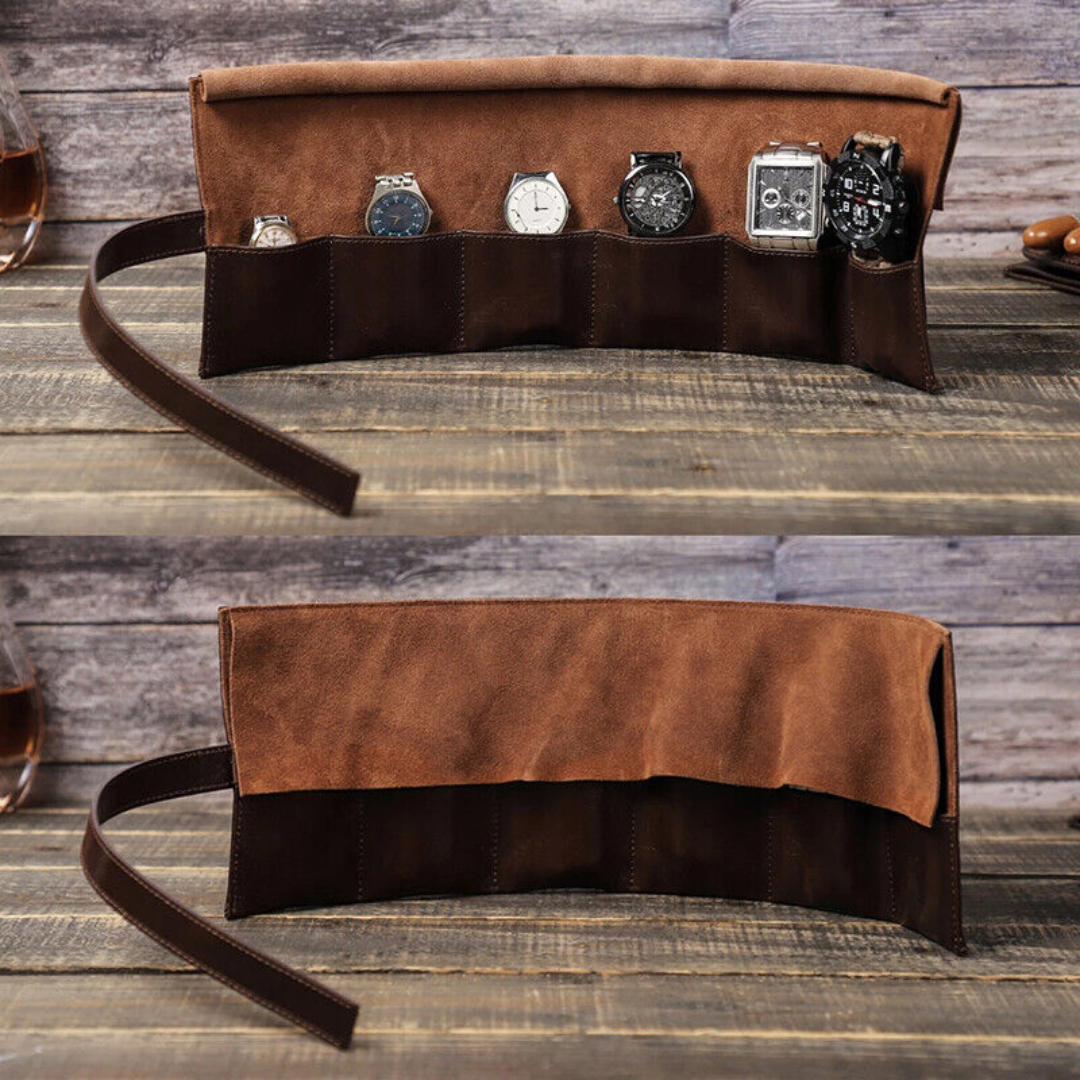 Watch Case - Leather Roll 6 slots - Watch Box